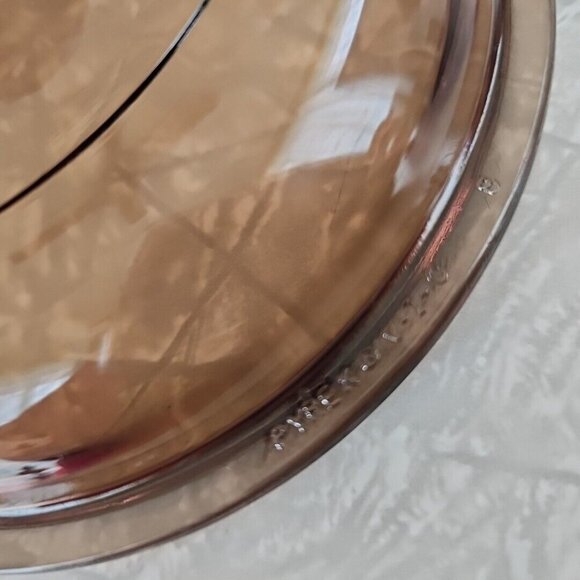 Pyrex Visions & Fireside V-1-C Amber Lid 6.5" small brown round glass top - Picture 4 of 8